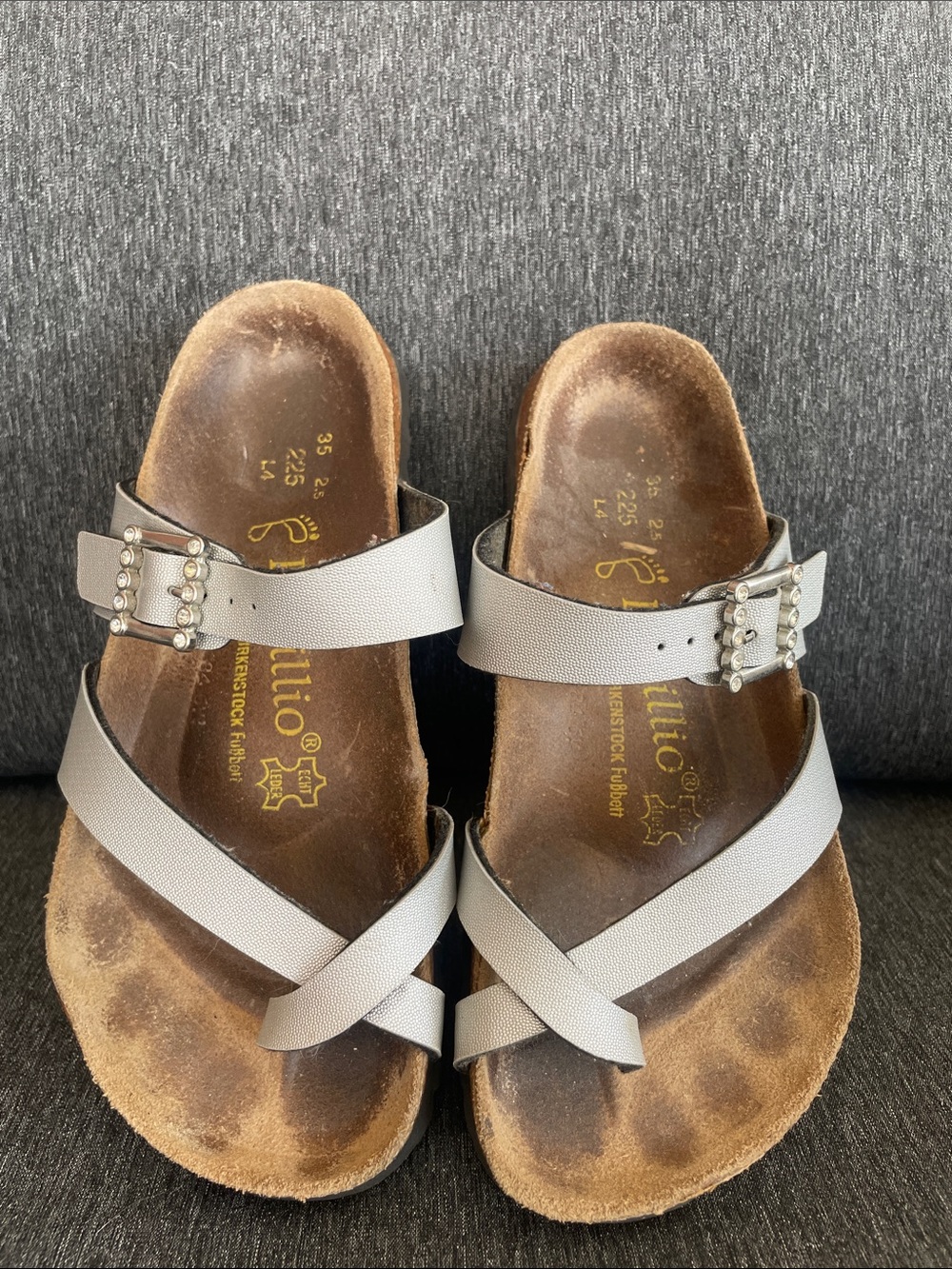 Birkenstock Papillio Mayari 35/4,5  rhinestones buckle metallic silver sandals